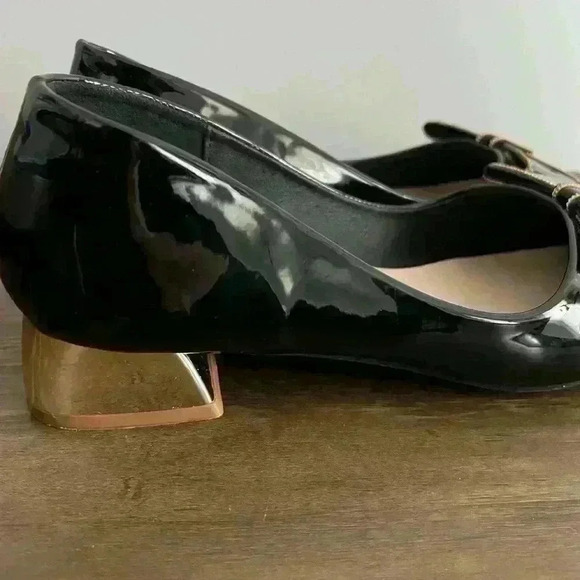 Women's Bow Block Heels Pumps - Picture 6 of 8